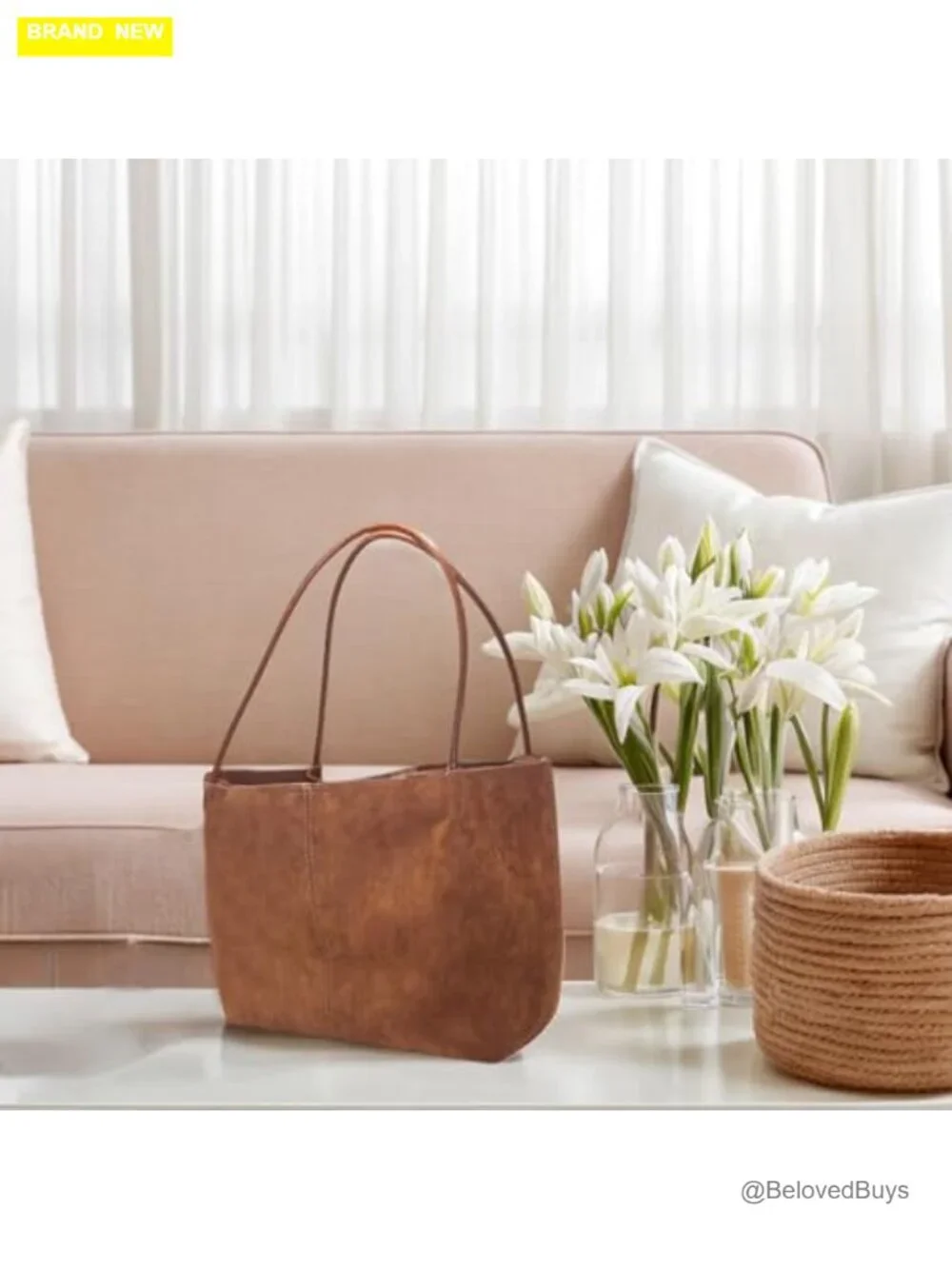 Large Faux Suede Hobo Tote Shoulder Bag